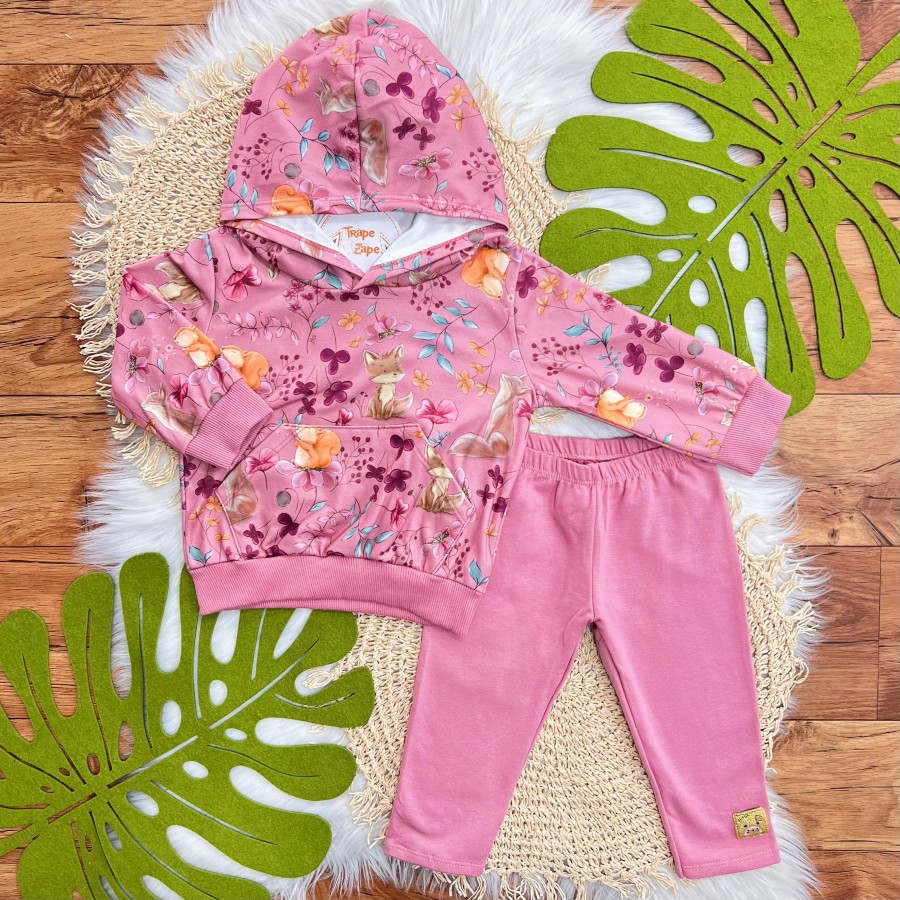 Conj. Casaco com Capuz Floresta Encantada e Calça Legging - Uva